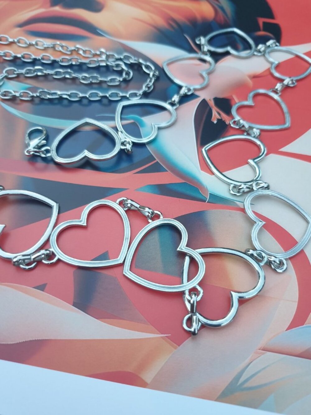 Fashion Design Adjustable Belt Silver Hearts Chain Women Casual Formal Accessory